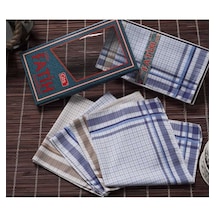 Fatih Kutulu 40x40 Cm Düzine 12 Adet Kumaş Mendil Fm 04 Çok Renkli