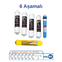 Lg Chem 6 Aşamalı Kapalı Kasa Su Arıtma Cihazı Filtre Seti Inline Filtre + Ro Membran + Post Karbon Tam Set Filtre Seçeneği - 6 Lı Filtre