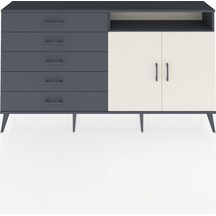 Arges Konsol 2 Raflı 5 Çekmeceli 2 Kapaklı 176x30x99 Antrasit-ayt Antrasit-aytaşı/antrasit