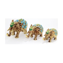 2 Adet Taşlı 3'lü Fil Figürü Dekoratif Masaüstü Süs, Mini Heykelcik, Ev Ve Ofis Aksesuarı, Elephant Figurine