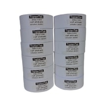 100x38 Raf Etiketi , 10 Adet Karton Termal Etiket 1. Kalite Eko Paket Ortadan Delikli