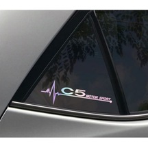 Citroen C5 Yan Cam Sticker Oto Kapı 20 Cm X 7 Cm Renkli