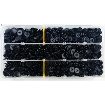 Plastik 12.5 MM Siyah Çıt Çıt Düğme 200 Set