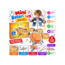 Jazz Drum / Adet Davul, Zil Ve Tabure / +3 Yaş
