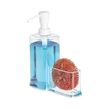 Buççin Online Mağaza Süngerlikli Beyaz Sıvı Sabunluk 15x7x20cm 470ml Akrilik Çok Renkli