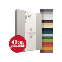 Home Premium Lastikli Çarşaf Yüksek Yataklara Özel 40cm Yükseklik Penye %100 Pamuk 150gr/m2 Oeko Tex Koyu Gri