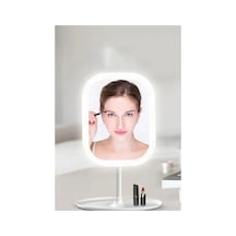 Tr Masaüstü Dokunmatik Makyaj Aynası Led Işıklı Beyaz Renk Make Up Mirror 3 Modlu Standlı Genel