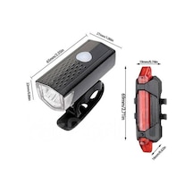Usb Şarjlı Bisiklet Ön - Arka Far Stop Lambası Seti 1100mah Pil Motoparax Renk : Kırmızı