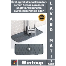 Mat Silikon Musluk Sıçrama Plakası Drenajlı Tezgah Koruyucu Kurutma Fonksiyonu Lavabo Sızdırmaz Mat Çok Renkli