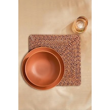 Koza Home Cesta El Yapımı Örgü Kiremit Kare Supla 32x32 4030 Kiremit