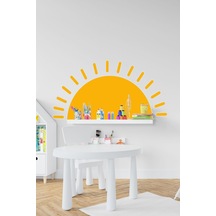 MSticker Sarı Güneş Çocuk Bebek Odası Duvar Sticker 58x100 Cm