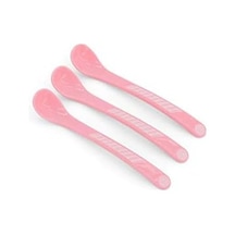 3 Lü Bebek Kaşığı Seti Pembe 6+ Ay Açık Ahşap
