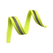 Neon Sarı Reflektörlü 10 Mm 5 Mt Yansıtıcı Dokuma Şerit Bant