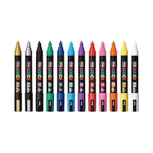 Uni Posca Markör Kalem 5m Set 1.8-2.5 Mm Keçe Uçlu 12'li Set 103 Ivory