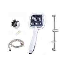 Kare Sürgülü Banyo Duş Seti Kardelen Hortum Mafsal Ve Başlık Set Gri