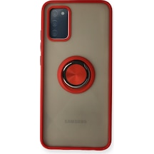 Samsung Galaxy Uyumlu - A02s Kılıf Montreal Yüzüklü Silikon Kapak - Kırmızı