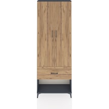 Arges Dolap Tek Raflı Tek Çekmeceli Tek Askılı 88x30x243 Antrasit-çam Antrasit