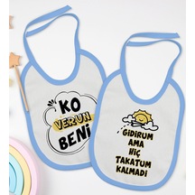 BK Kids Ko Verun Beni ve Takatum Kalmadi Tasarımlı 2’li Mavi Mama Mavi