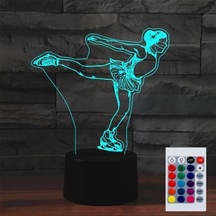 Szypzstore Çocuklar Için Gece Lambası 3d Paten Led Lamba Uzaktan Kumandalı 16 Renk Değiştirme Çocuk Için Noel Doğum Günü Hediyesi 059s21 Siyah
