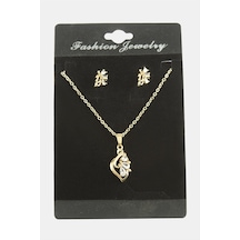 Çiçek - 815 - Zirkon Taşlı Set - Novapazr - Kolye-gümüş Rengi Çok renkli