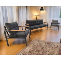 Pimango Pi Elize Bahçe Ve Balkon Mobilyası 3+1+1 Antrasit Pimango Pi Elize Bahçe Ve Balkon Mobilyası 3+1+1 Antrasit