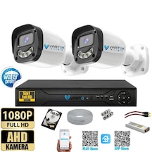2 Kameralı Full HD Güvenlik Kamera Seti 500GB HDD 5MP Gece (Renkli) Görüşlü - Sabit IP Gerektirmez
