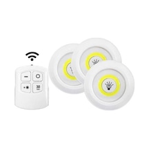 Kablosuz Uzaktan Kumandalı 3 Lü Led Lamba Seti Çok Renkli