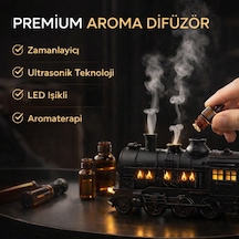 Premium Tren Tasarımlı Ultrasonik Aroma Difüzör Led Işıklı, Zamanlayıcılı, Hava Nemlendirici