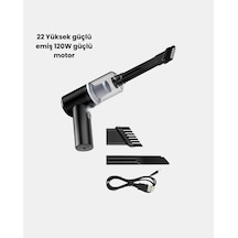 Taşınabilir Vakumlu Araç Süpürgesi Katlanabilir Sap, Yıkanabilir Filtre, 120w Motor - Lisinya