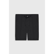 AC&Co / Altınyıldız Classics Erkek Antrasit Slim Fit Dar Kesim Beli Bağlamalı Gofre Desenli Yan Cepli Şort Antrasit