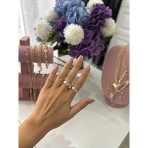 14k Kaplama Taşlı Yüzük Altın