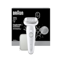 Braun Silk Épil 9, Epilasyonu İyileştirmek İçin Hareketli Başlıklı Epilatör, Islak Ve Kuru Epilasyon, Uzun Süre Pürüzsüz Deri, 9-000, Gümüş
