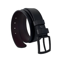 Süzer Deri Suni Deri Dikişli Model 4 CM Spor Kemer - 7000 Düz - Siyah