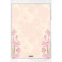 A5 Çiçek Bloknot Çizgisiz Defter - 50 Yaprak - Memopad - Notepad - Not Defteri - Not Kağıdı - 1865 Çok Renkli
