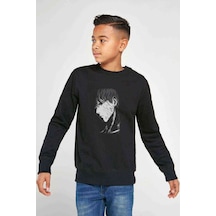 Tshirthane Anime One Punch Man Baskılı Unisex Çocuk Siyah Sweatshirt (534635878) Siyah