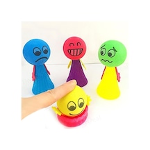 Renkli Zıp Zıp  Oyuncak Emoji Top Bas Fırlat Mini Oyuncak Top