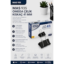 Omega 935 Çelik Kıskaç 41 Mm Siyah - 12'li Paket Evrak Ve Arşivleme Klipsi