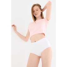 Naphor Shade Dikişsiz Yüksek Bel Slip Külot Beyaz Beyaz