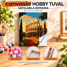 Sayılarla Boyama Numaralı Tuval Seti Boya Fırça Dahil 40x50 Cm Romanın İhtişamı