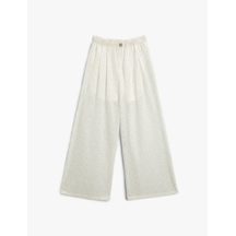 Koton Dantelli Pantolon Astarlı Beyaz Desenli 2skg40118aw