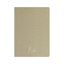 Luck Defter - Keten Sert Kapak - Çizgili 192 Sayfa 15x21,3cm - Ekru Çok Renkli