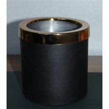 Rüzgar Çiçekcilik 12.12 Metal Gold Saksı Siyah