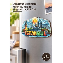 3 Adet Ahşap İstanbul Temalı Magnet Dekoratif Buzdolabı Magneti, Fridge Magnet, 10,5x9 Cm 1