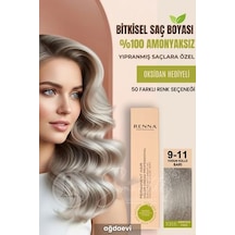 Renna Amonyaksız Bitkisel Yıpranmış Saçlar İçin Saç Boyası 9-11 Yoğun Küllü Sarı 60ml