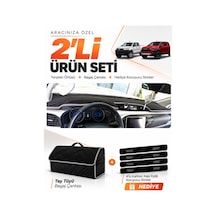 E-biz Toyota Hilux 2016-2025 Uyumlu Torpido Örtüsü + Tay Tüyü Bagaj Çantası - Siyah-gri - To019