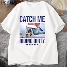 Flood Of Style Trump Çöp Adam Çöp Kamyonu T Erkek Kadın Donald Trump Çöp T-shirt Pamuk Kısa Kollu Ned Beyaz
