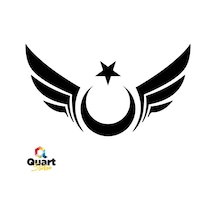 Kanatlı Ay Yıldız Sticker Oto Araba Sticker