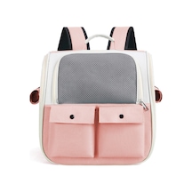 Relaxed Kedi Çantası Moda Nefes Alabilir Kare Sırt Çantası Katlanabilir Dışarı Kedi Kafesi Taşınabilir Evcil Hayvan-pembe