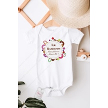 Hediyenza İlk Bayramım Harçlıklarım Hazır mı Özel Tasarım Bebek Zıbın Pamuklu Çıtçıtlı Body Beyaz
