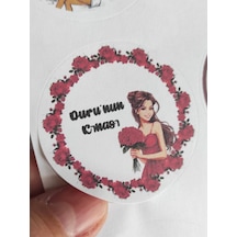 48 Adet 4 Cm Kişiye Özel Kına Hatırası Baskılı Mat Etiket Sticker 1
